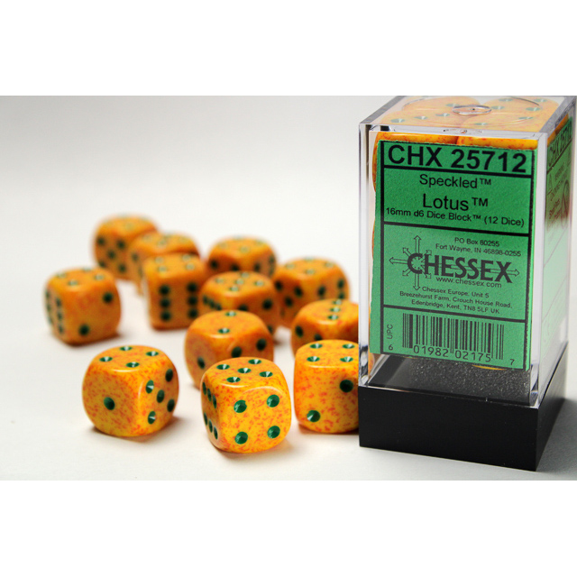 Chessex - Speckled 16mm d6 Lotus Dice Block (12 dice)