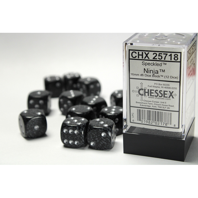 Chessex - Speckled 16mm d6 Ninja Dice Block (12 dice)
