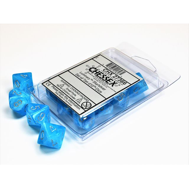 Chessex - Luminary Sky/silver Set of Ten d10s