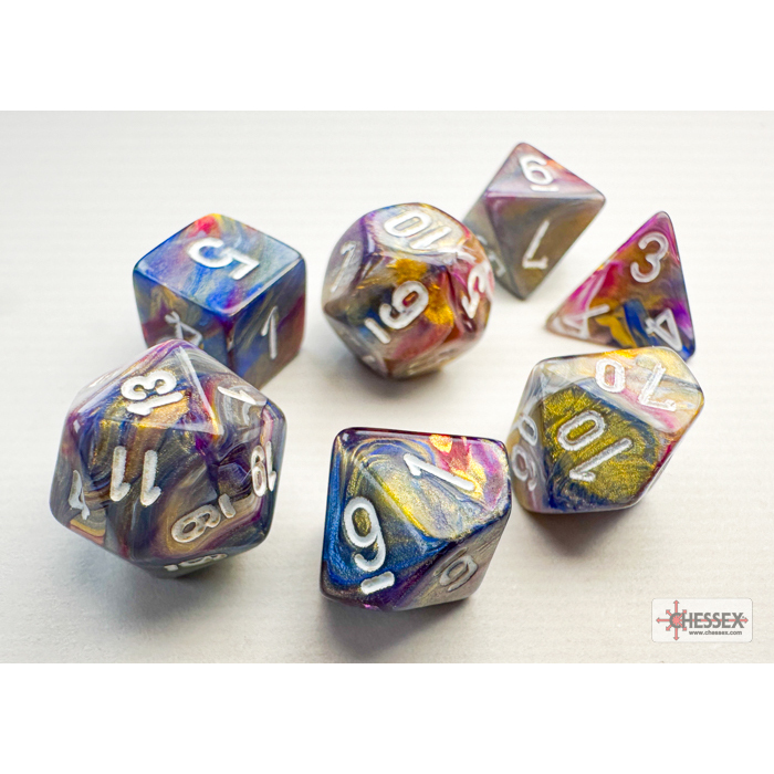 Chessex - Festive Mini-hedral Carousel /white 7-Die Set