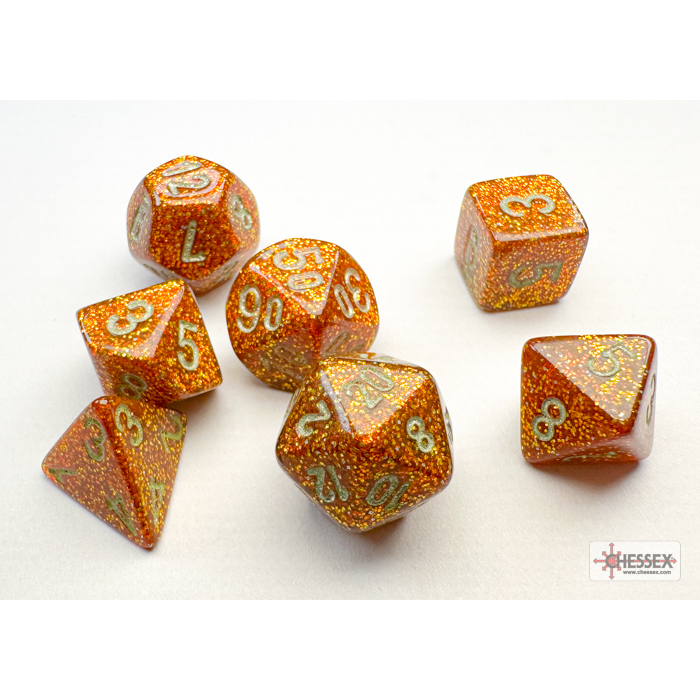 Chessex - Glitter Mini-hedral Gold/silver 7-Die Set