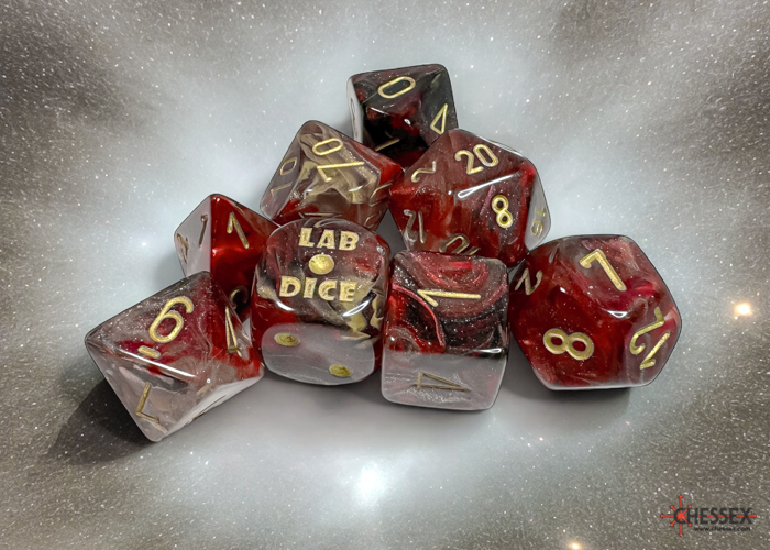 Chessex - Borealis Polyhedral Cosmos /gold 7-Die Set (with bonus die)