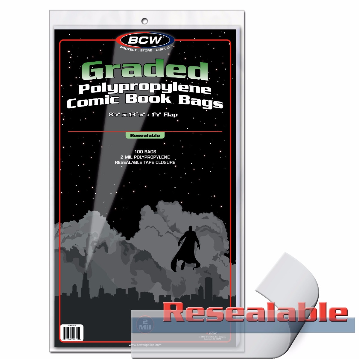 BCW Comic Bags Graded Resealable 9 X 13 7/16