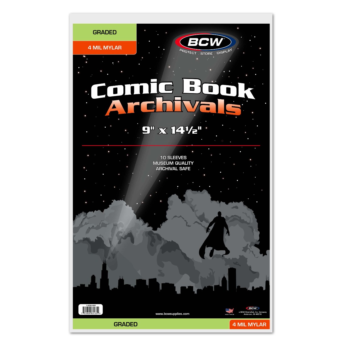 BCW Comic Mylar Sleeves Graded '4 MIL' 9 X 14 1/2