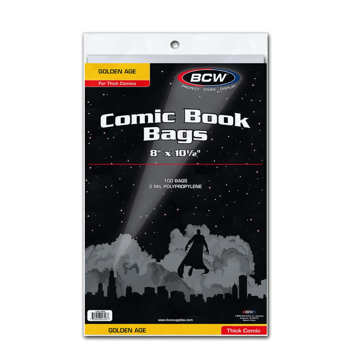 BCW Comic Bags Golden 'Thick' 8 x 10 1/2