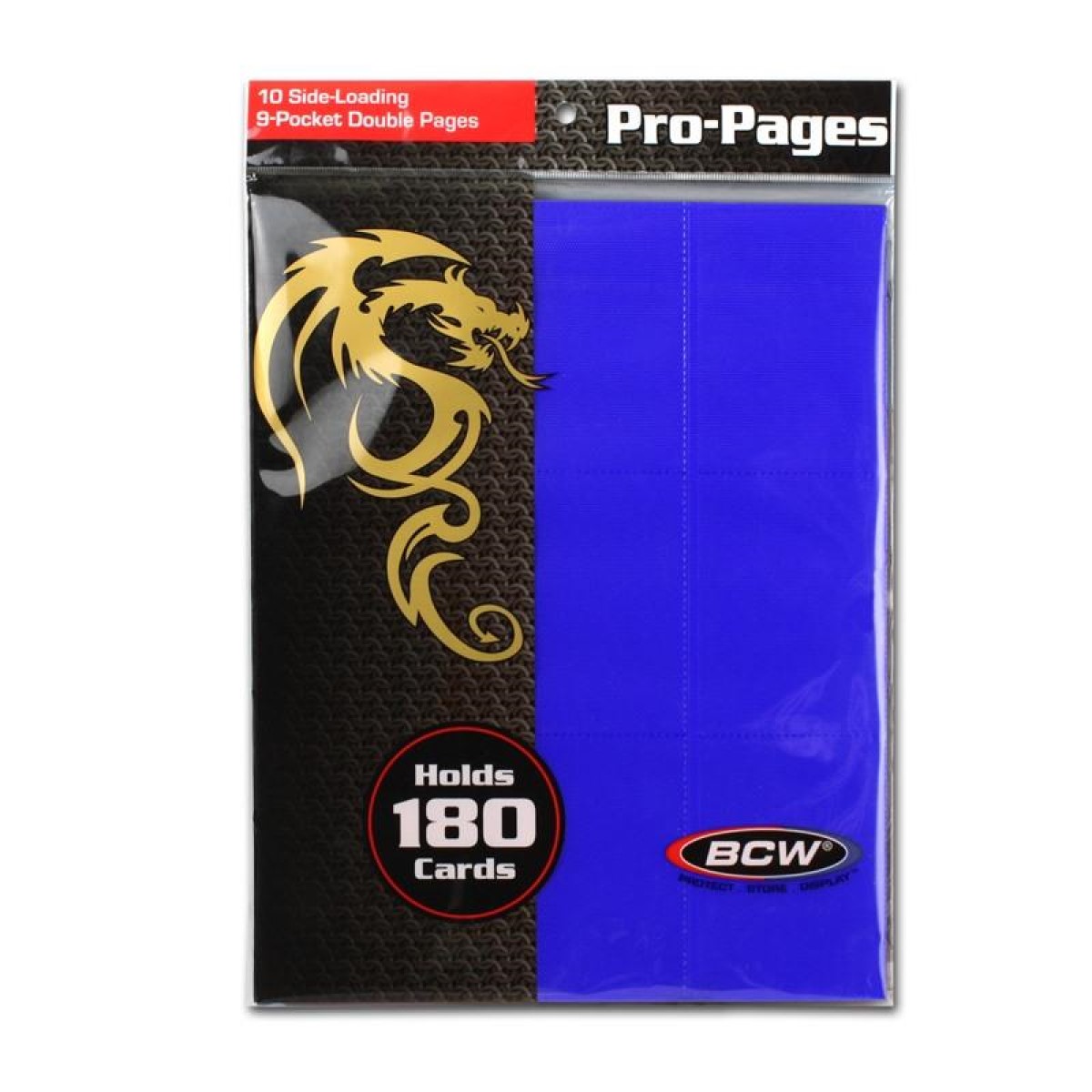 BCW 18-Pocket Pages Sideloading Blue 10ct