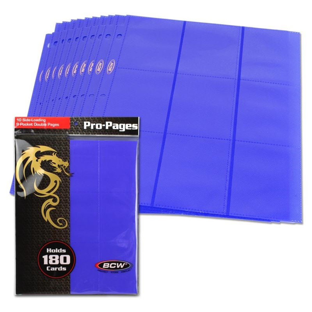 BCW 18-Pocket Pages Sideloading Blue 10ct - Image 2