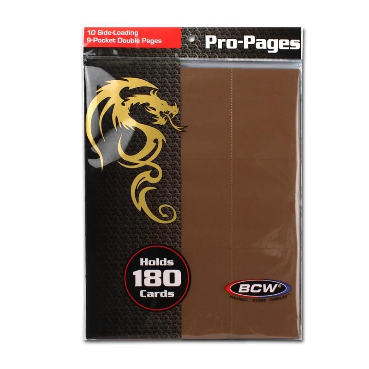 BCW 18-Pocket Pages Sideloading Brown 10ct