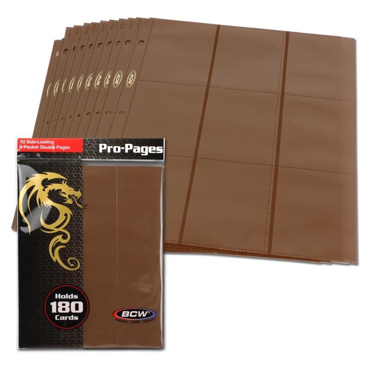 BCW 18-Pocket Pages Sideloading Brown 10ct - Image 2