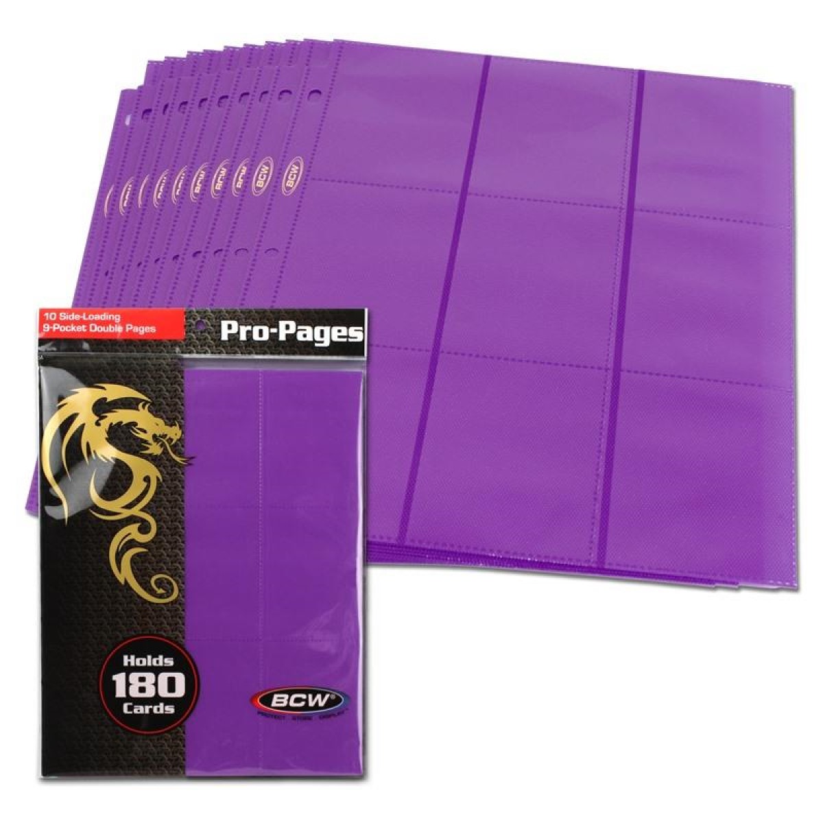 BCW 18-Pocket Pages Sideloading Purple 10ct - Image 2