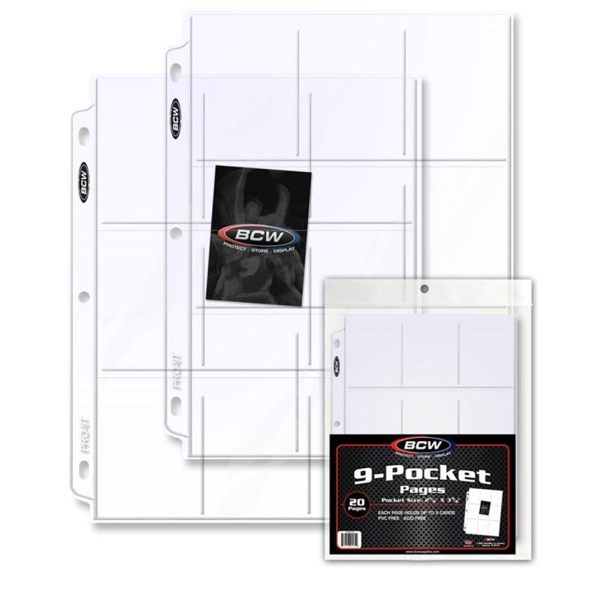 BCW 9-Pocket Protective Pages (20) Clear