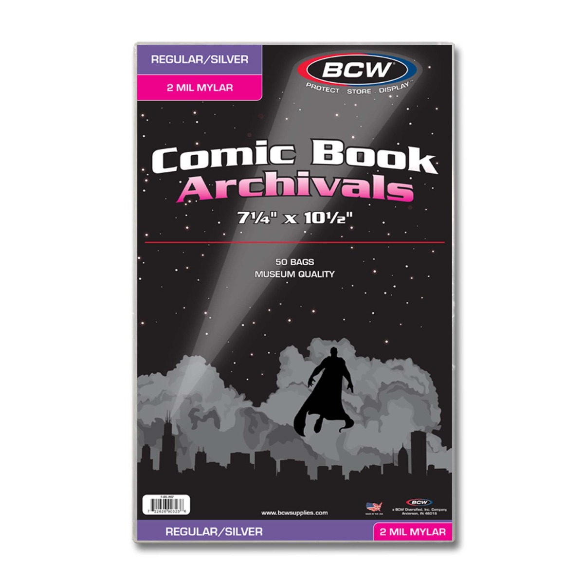BCW Comic Silver/Regular Comic Mylar '2 MIL' 7 1/4