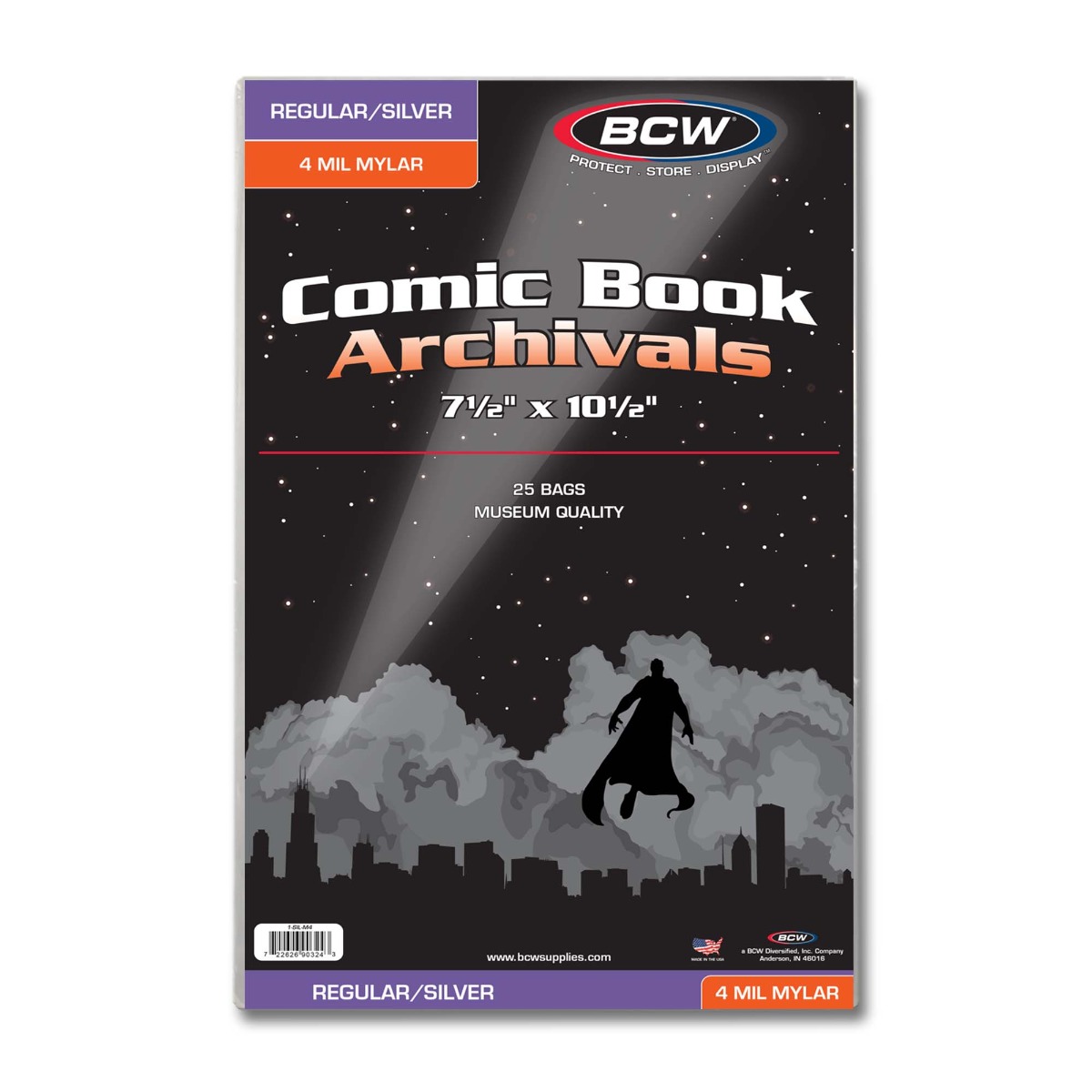 BCW Comic Silver/Regular Comic Mylar '4 MIL' 7 1/2