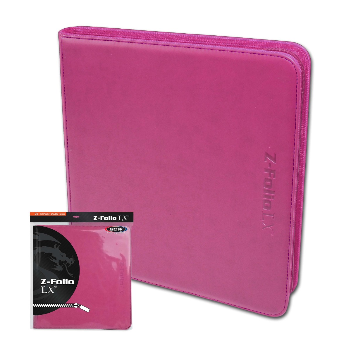 BCW Zipper Folio 12-Pocket LX Pink - Image 2