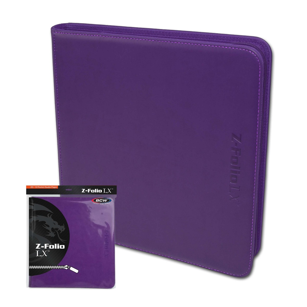 BCW Zipper Folio 12-Pocket LX Purple - Image 2