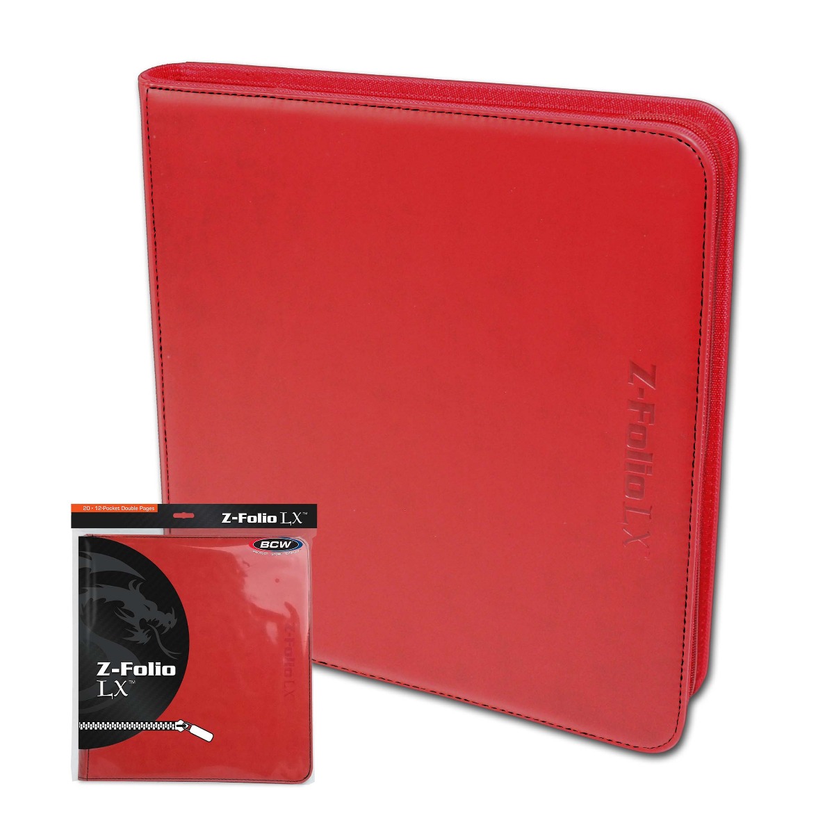 BCW Zipper Folio 12-Pocket LX Red - Image 2