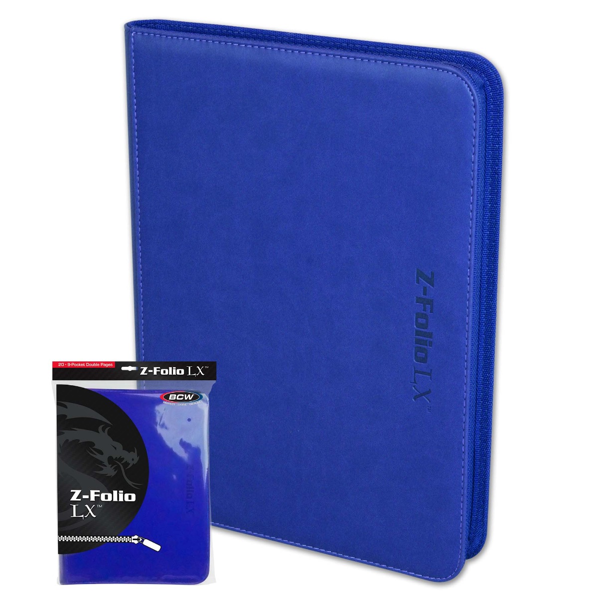 BCW Zipper Folio 9-Pocket LX Blue - Image 2