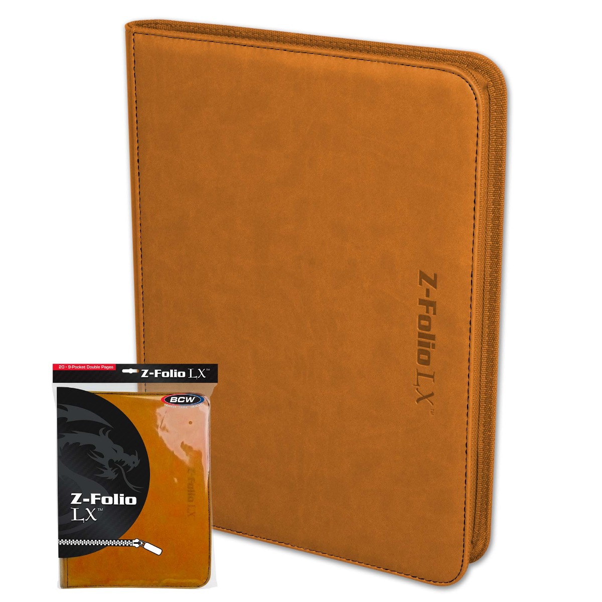 BCW Zipper Folio 9-Pocket LX Orange - Image 2