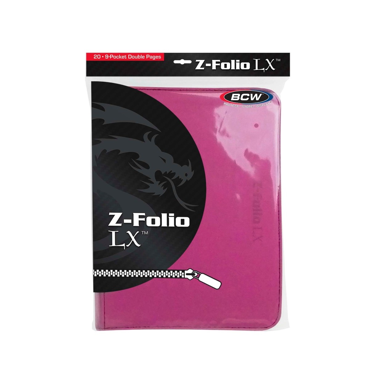 BCW Zipper Folio 9-Pocket LX Pink