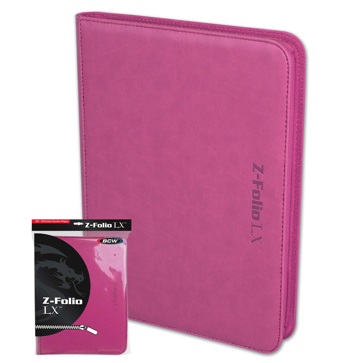 BCW Zipper Folio 9-Pocket LX Pink - Image 2