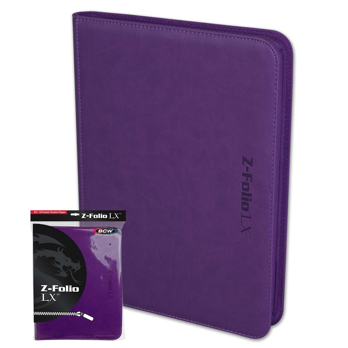 BCW Zipper Folio 9-Pocket LX Purple - Image 2
