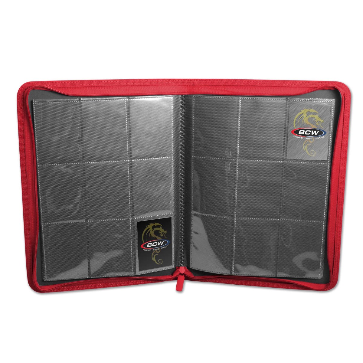 BCW Zipper Folio 9-Pocket LX Red - Image 3