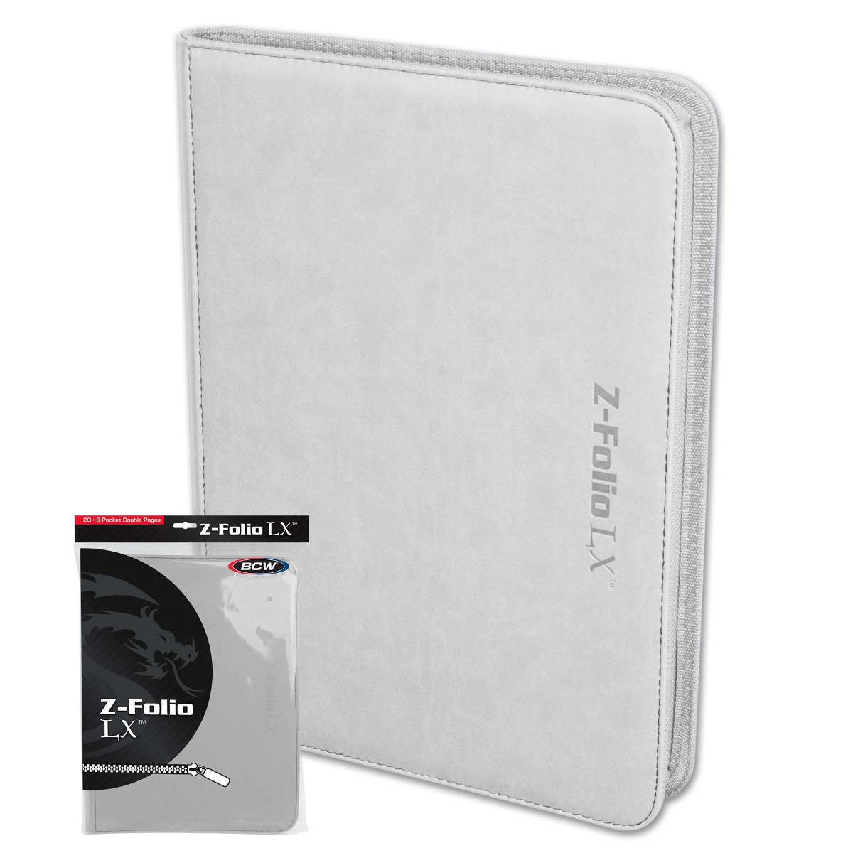 BCW Zipper Folio 9-Pocket LX White - Image 2