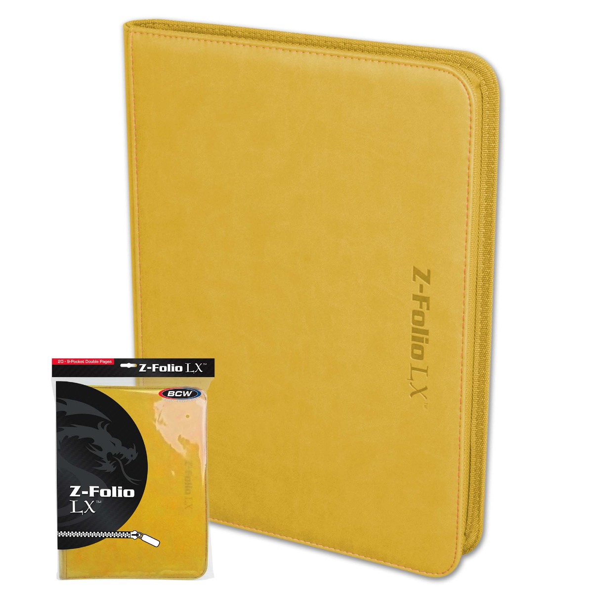 BCW Zipper Folio 9-Pocket LX Yellow - Image 2