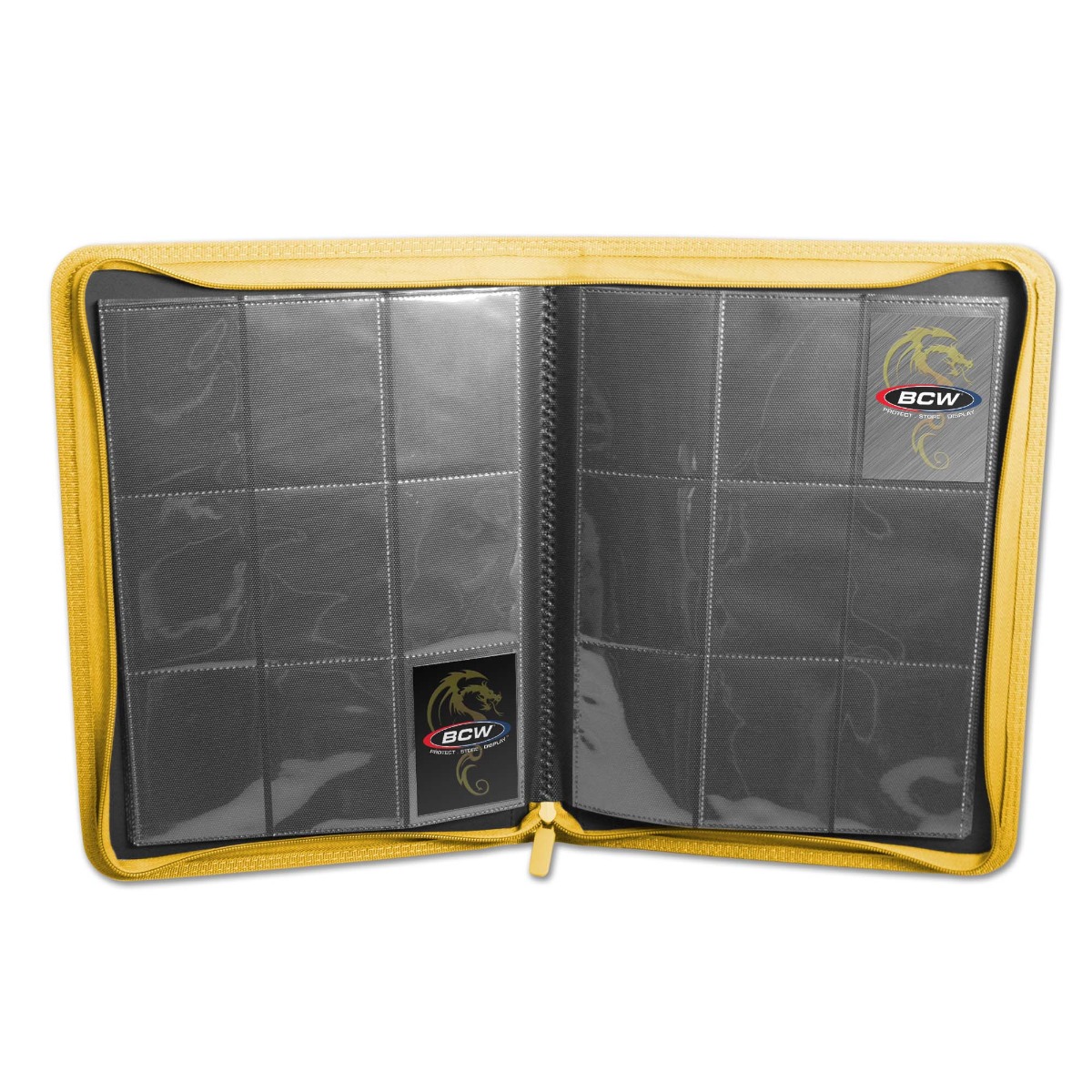 BCW Zipper Folio 9-Pocket LX Yellow - Image 3