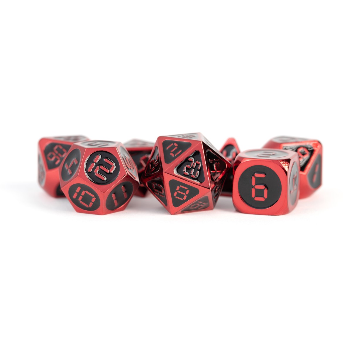 MDG - Metal Enamel Dice: Red with Black Enamel