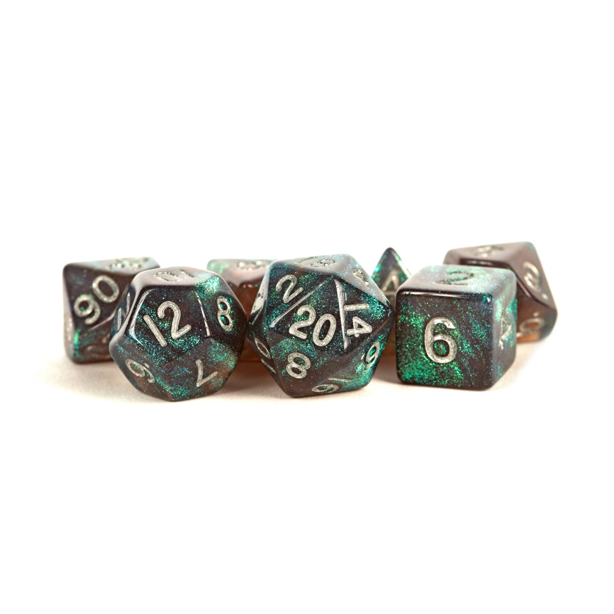 MDG - Acrylic Dice: Stardust- Gray w/ Silver Number