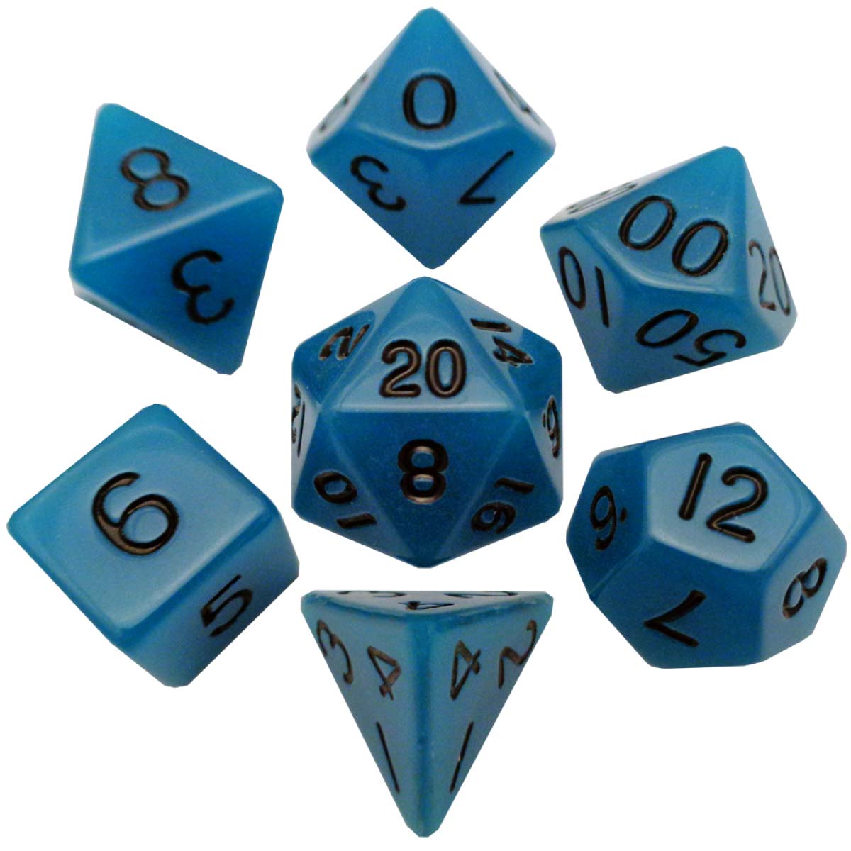 MDG - Resin Dice: Glow. Blue 16mm Poly