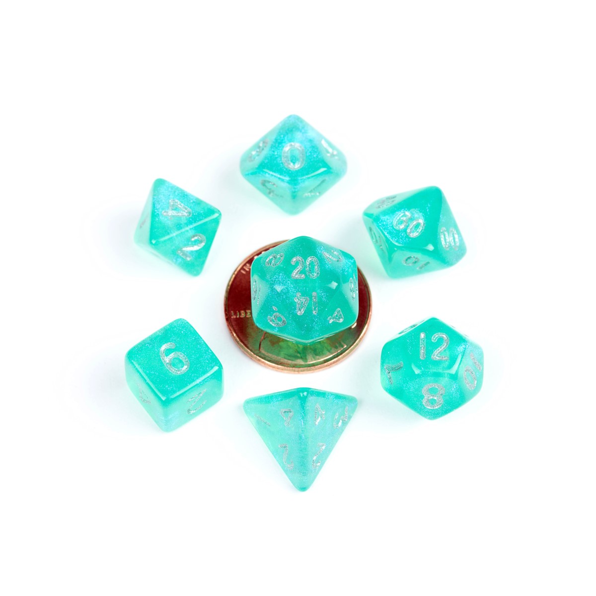 MDG - Mini Polyhedral Dice Set: Stardust Turquoise