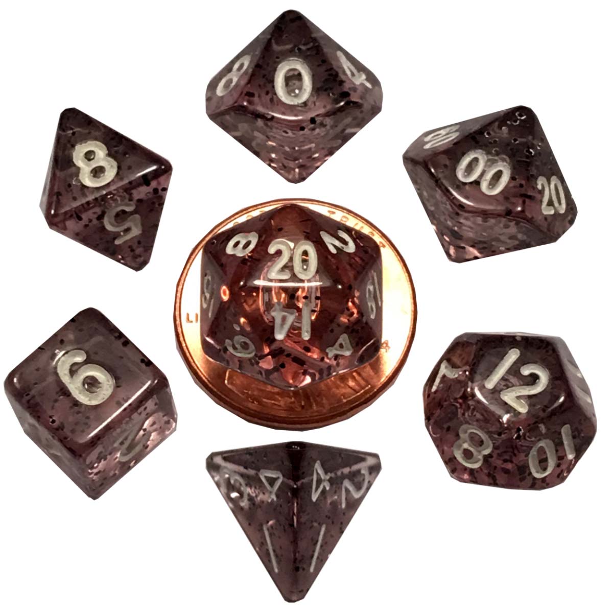 MDG - Mini Polyhedral Dice Set: Ethereal Black