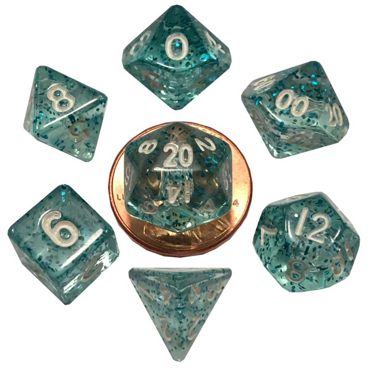 MDG - Mini Polyhedral Dice Set: Ethereal Light Blue