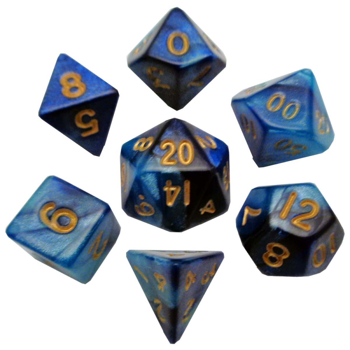 MDG - Mini Polyhedral Dice Set: Blue/Light Blue
