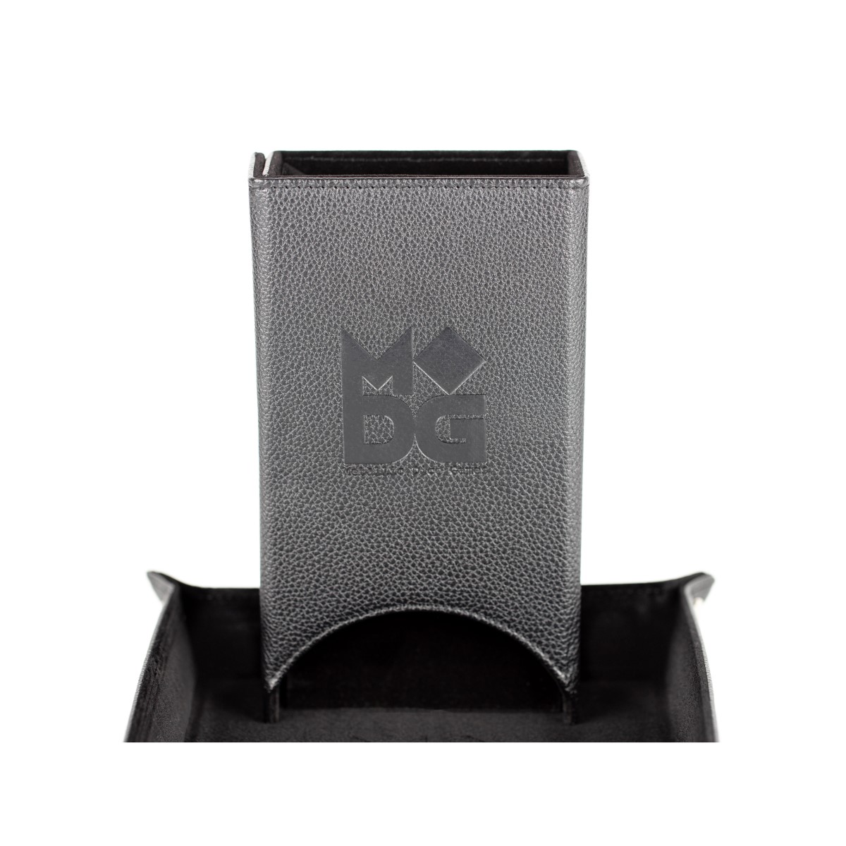 MDG - Fold Up Leather Dice Tower: Black