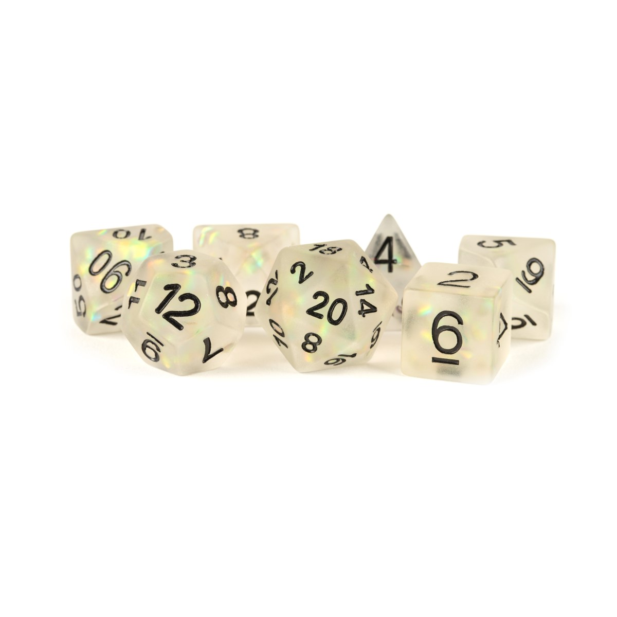 MDG - Resin Polyhedral Dice Set: Icy Opal Clear