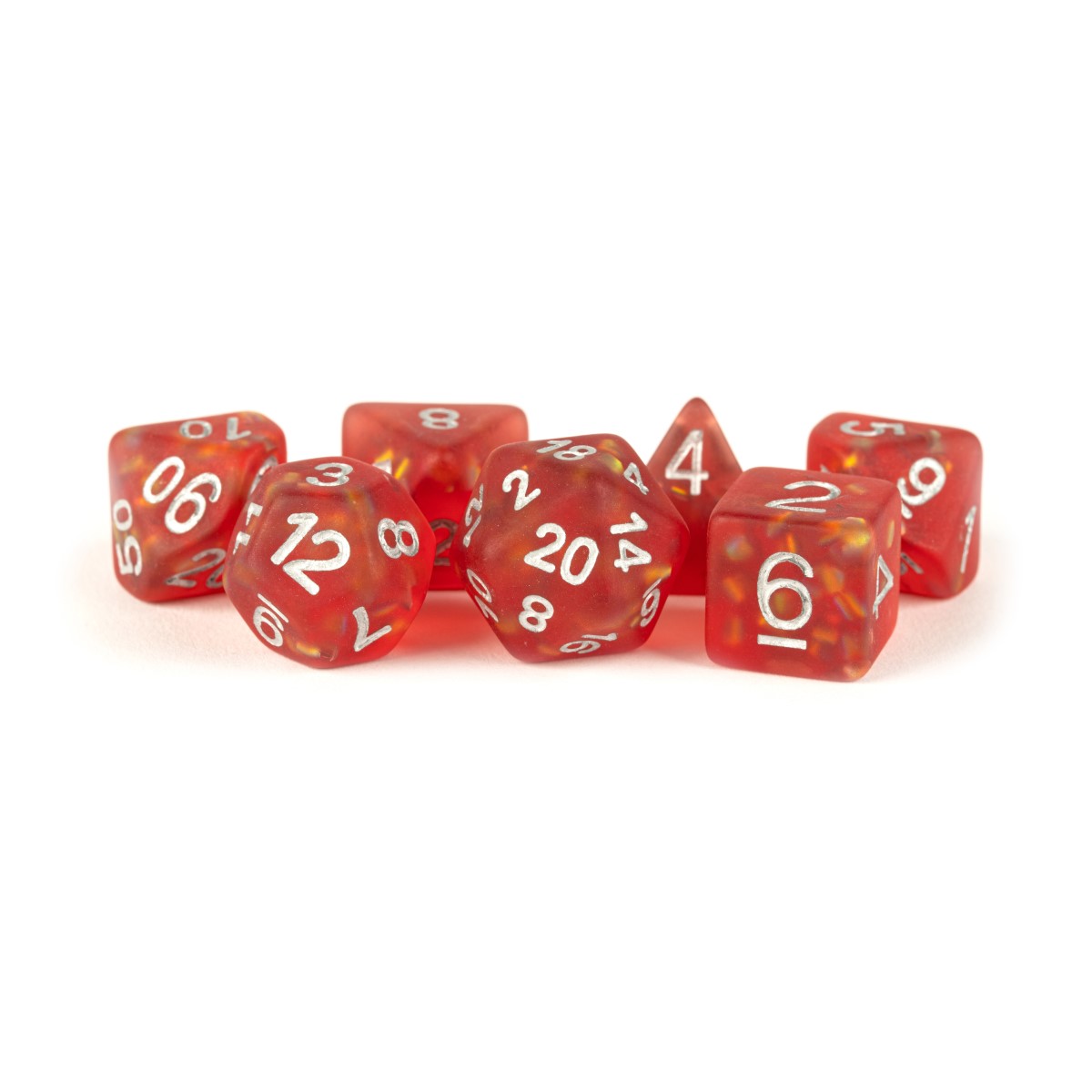 MDG - Resin Polyhedral Dice Set: Icy Opal Red