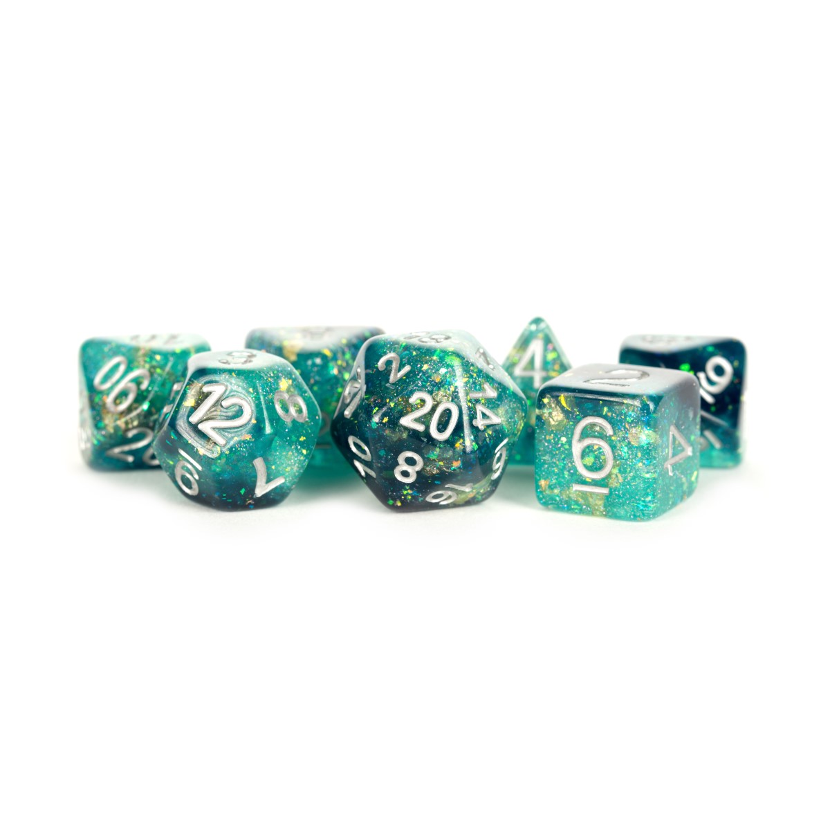 MDG - Eternal Resin Polyhedral Dice Set: Teal/Black