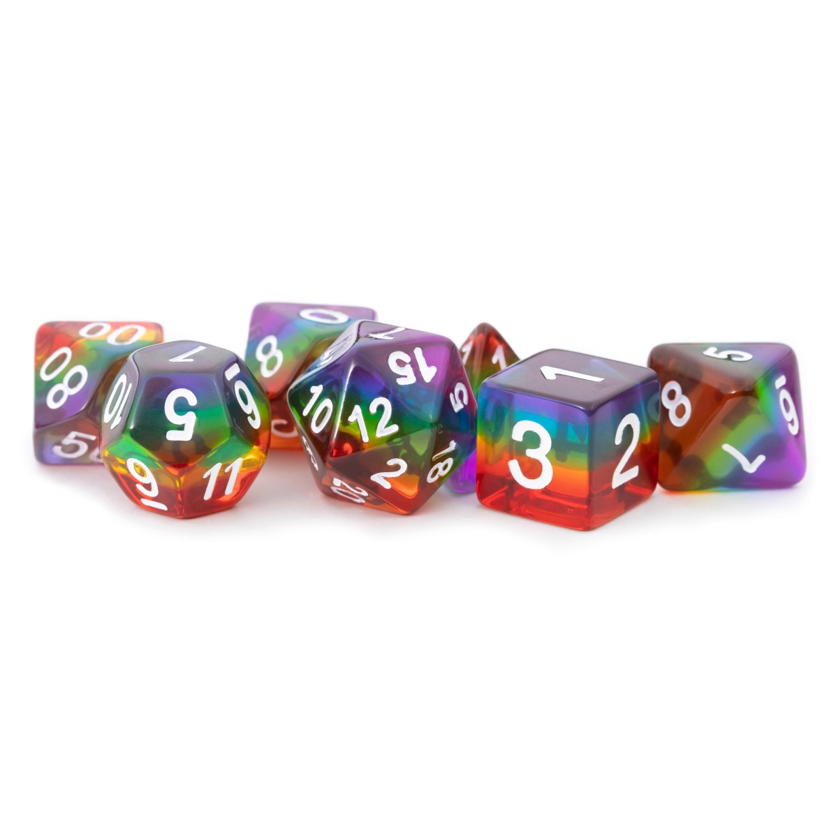 MDG - Resin Polyhedral Dice Set: Translucent Rainbow