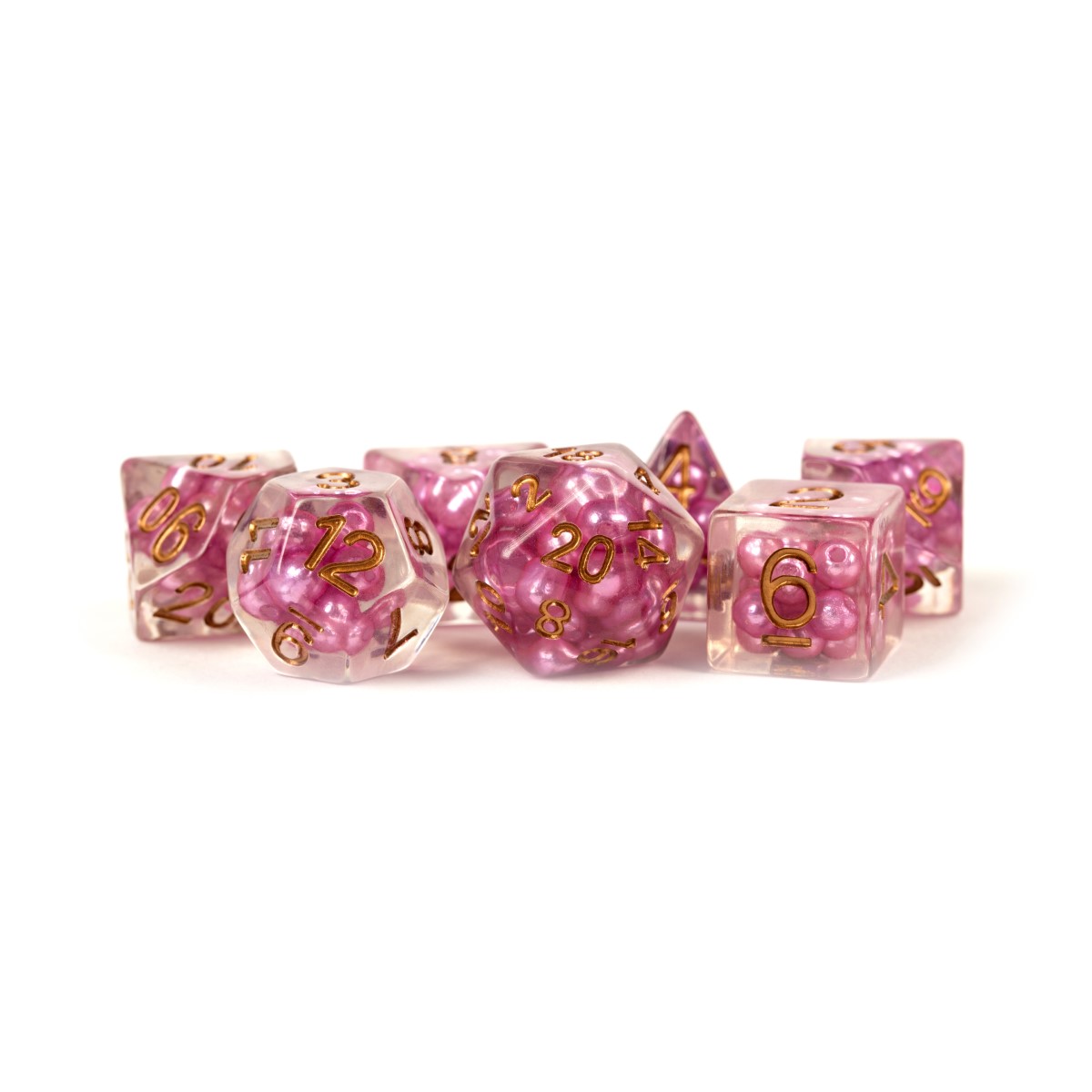 MDG - Pearl Resin Poly Set: Pink w/ Copper Numbers