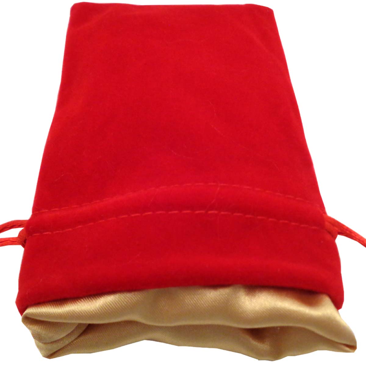 MDG - Dice Bag 4"x6" Red Velvet with Gold Satin