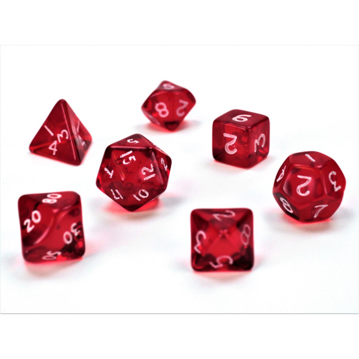 Chessex - Transparent Mini-Polyhedral Red/white 7