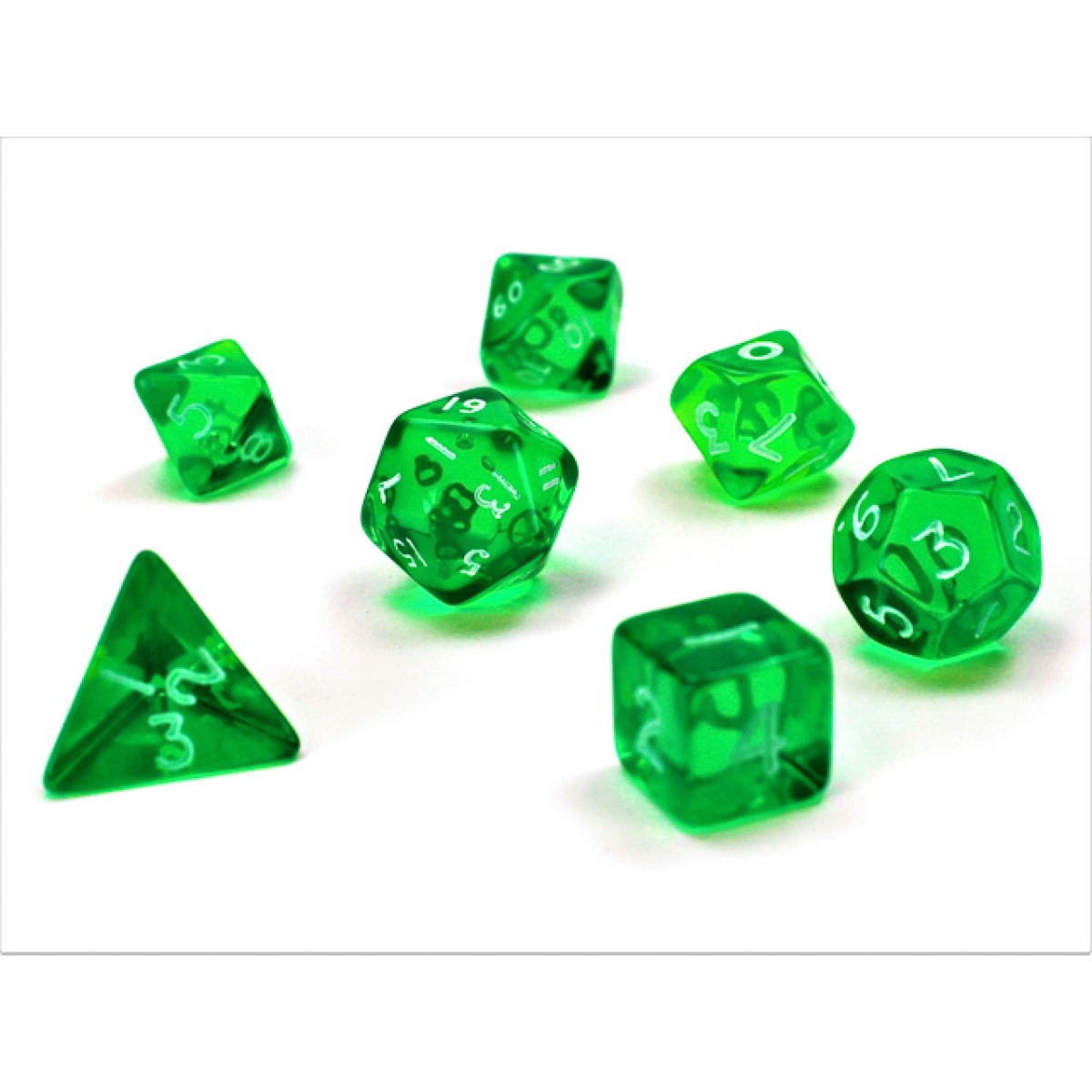 Chessex - Transparent Mini-Polyhedral Green/white