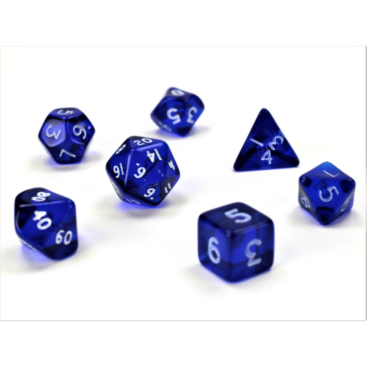 Chessex - Transparent Mini-Polyhedral Blue/white 7