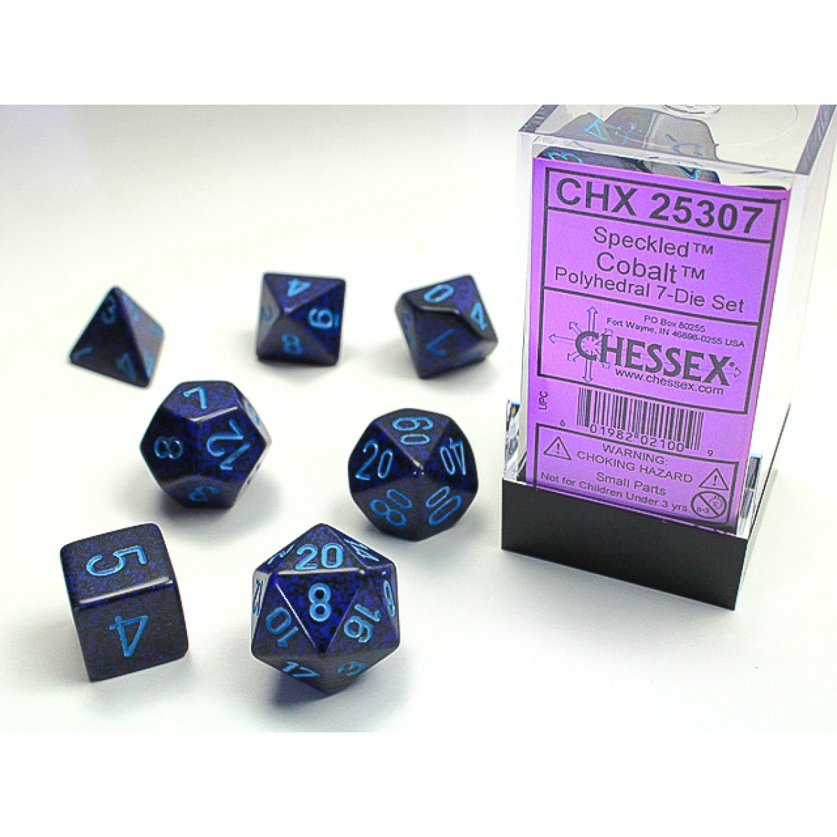 Chessex - Cobalt Speckled Polyhedral 7-Die Set