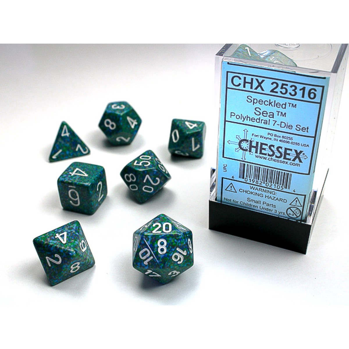 Chessex - Sea Speckled Polyhedral 7-Die Set