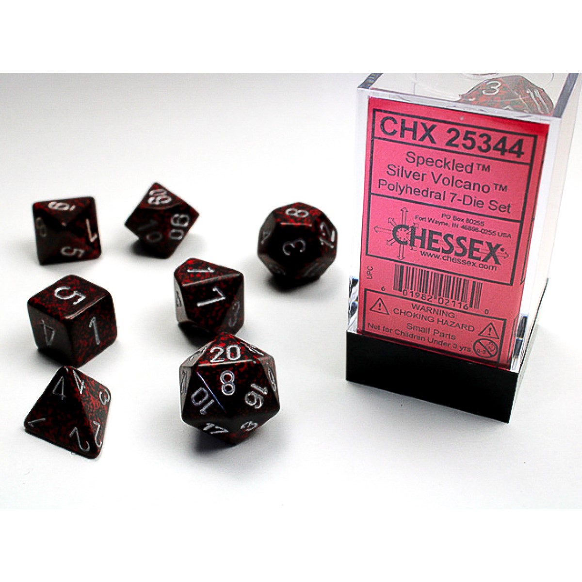 Chessex - Silver Volcano Speckled Polyhedral 7-Die Set
