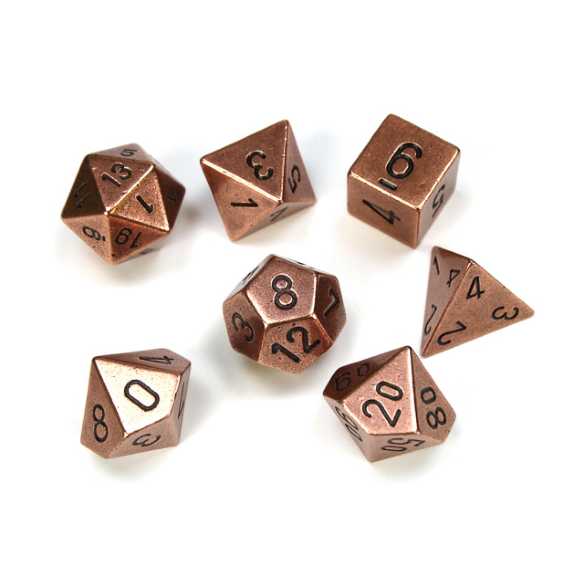Chessex - Metal Polyhedral 7-Die Set: Copper